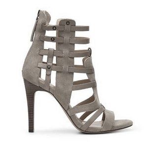 Levity 'Gladie' Suede and Leather Gladiator Heels